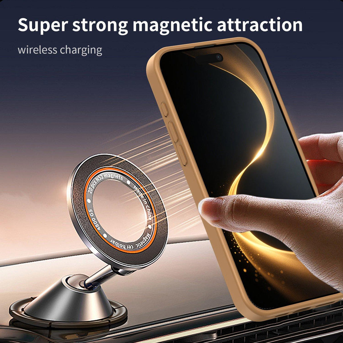 For iPhone 16 Pro Max Fanying Series Precision Camera Hole PC Hybrid TPU Translucent Frosted Magnetic Phone Case - Desert Gold - EDA009893315G