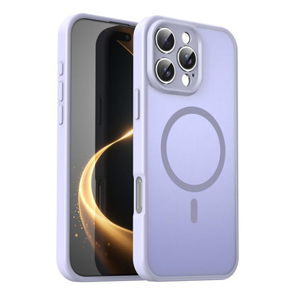 For iPhone 16 Pro Max Fanying Series Precision Camera Hole PC Hybrid TPU Translucent Frosted Magnetic Phone Case - Lavender - EDA009893315H