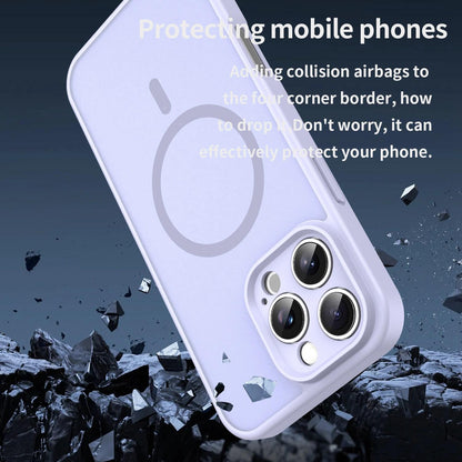For iPhone 16 Pro Max Fanying Series Precision Camera Hole PC Hybrid TPU Translucent Frosted Magnetic Phone Case - Lavender - EDA009893315H