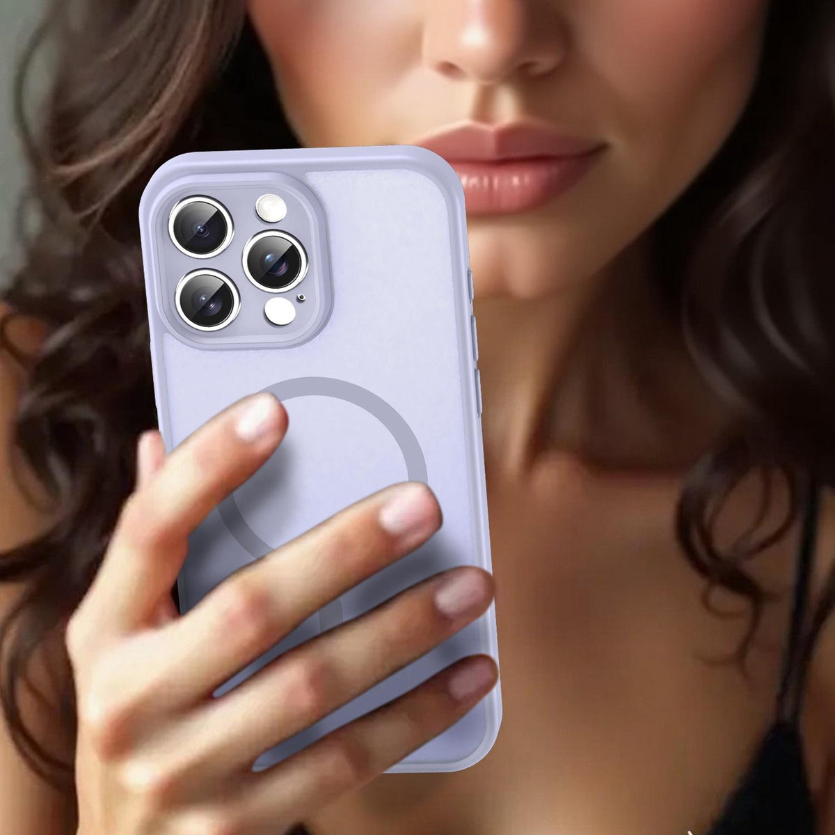 For iPhone 16 Pro Max Fanying Series Precision Camera Hole PC Hybrid TPU Translucent Frosted Magnetic Phone Case - Lavender - EDA009893315H