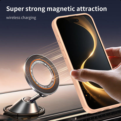 For iPhone 16 Pro Max Fanying Series Precision Camera Hole PC Hybrid TPU Translucent Frosted Magnetic Phone Case - Rouge Powder - EDA009893315I