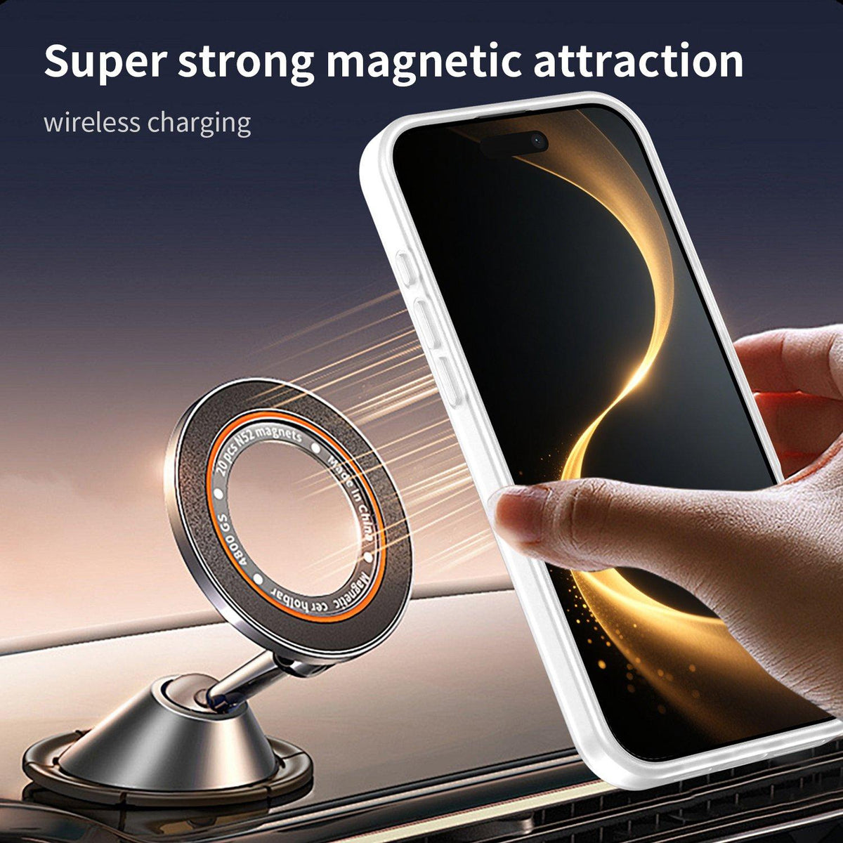 For iPhone 16 Pro Max Fanying Series Precision Camera Hole PC Hybrid TPU Translucent Frosted Magnetic Phone Case - Matte White - EDA009893315J