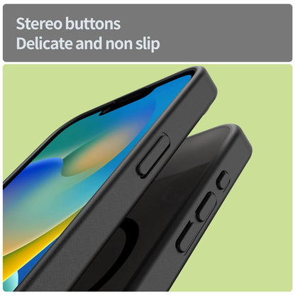 For iPhone 16e / 17e Fanying Series Precision Camera Hole PC Hybrid TPU Translucent Frosted Magnetic Phone Case - Translucent Black - EDA009893316A