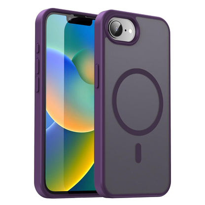 For iPhone 16e / 17e Fanying Series Precision Camera Hole PC Hybrid TPU Translucent Frosted Magnetic Phone Case - Crystal Purple - EDA009893316B