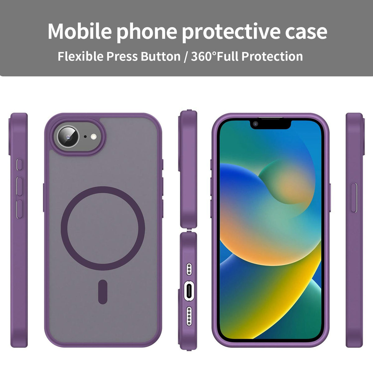 For iPhone 16e / 17e Fanying Series Precision Camera Hole PC Hybrid TPU Translucent Frosted Magnetic Phone Case - Crystal Purple - EDA009893316B