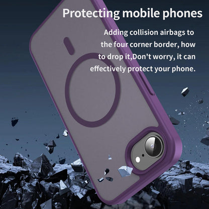 For iPhone 16e / 17e Fanying Series Precision Camera Hole PC Hybrid TPU Translucent Frosted Magnetic Phone Case - Crystal Purple - EDA009893316B