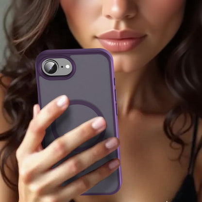 For iPhone 16e / 17e Fanying Series Precision Camera Hole PC Hybrid TPU Translucent Frosted Magnetic Phone Case - Crystal Purple - EDA009893316B