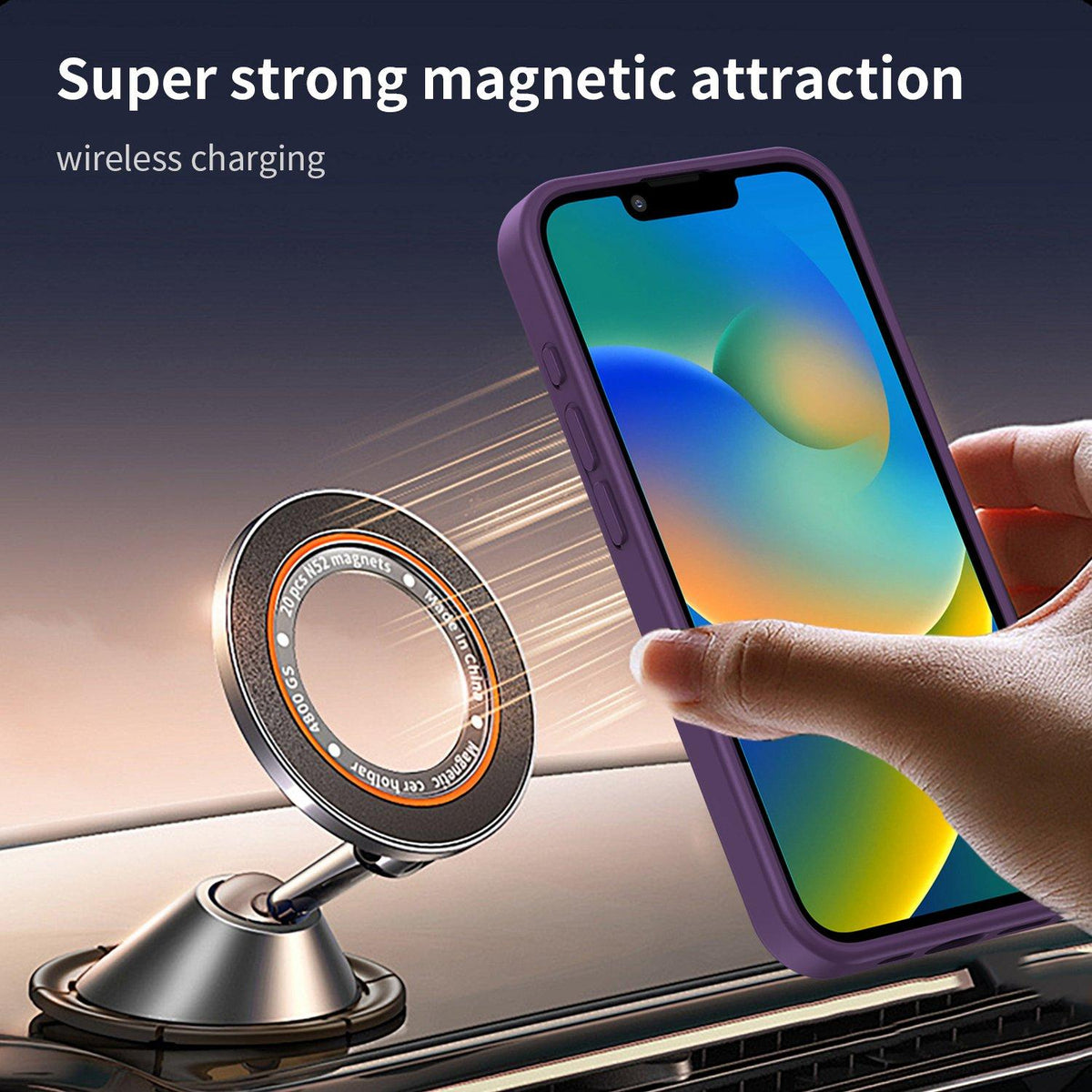 For iPhone 16e / 17e Fanying Series Precision Camera Hole PC Hybrid TPU Translucent Frosted Magnetic Phone Case - Crystal Purple - EDA009893316B