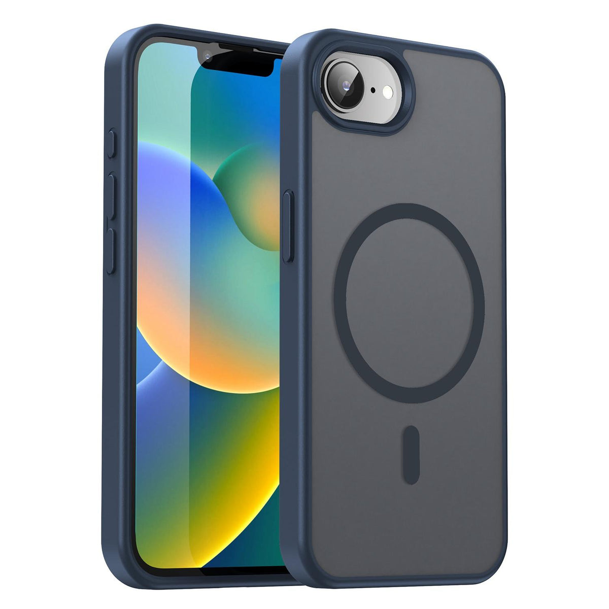For iPhone 16e / 17e Fanying Series Precision Camera Hole PC Hybrid TPU Translucent Frosted Magnetic Phone Case - Cyan Blue - EDA009893316C