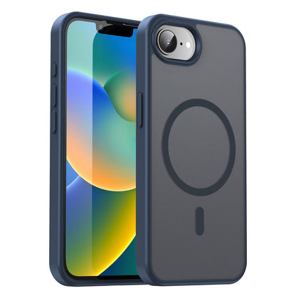 For iPhone 16e / 17e Fanying Series Precision Camera Hole PC Hybrid TPU Translucent Frosted Magnetic Phone Case - Cyan Blue - EDA009893316C