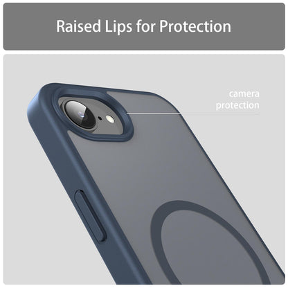 For iPhone 16e / 17e Fanying Series Precision Camera Hole PC Hybrid TPU Translucent Frosted Magnetic Phone Case - Cyan Blue - EDA009893316C