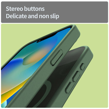 For iPhone 16e / 17e Fanying Series Precision Camera Hole PC Hybrid TPU Translucent Frosted Magnetic Phone Case - Olive Green - EDA009893316D