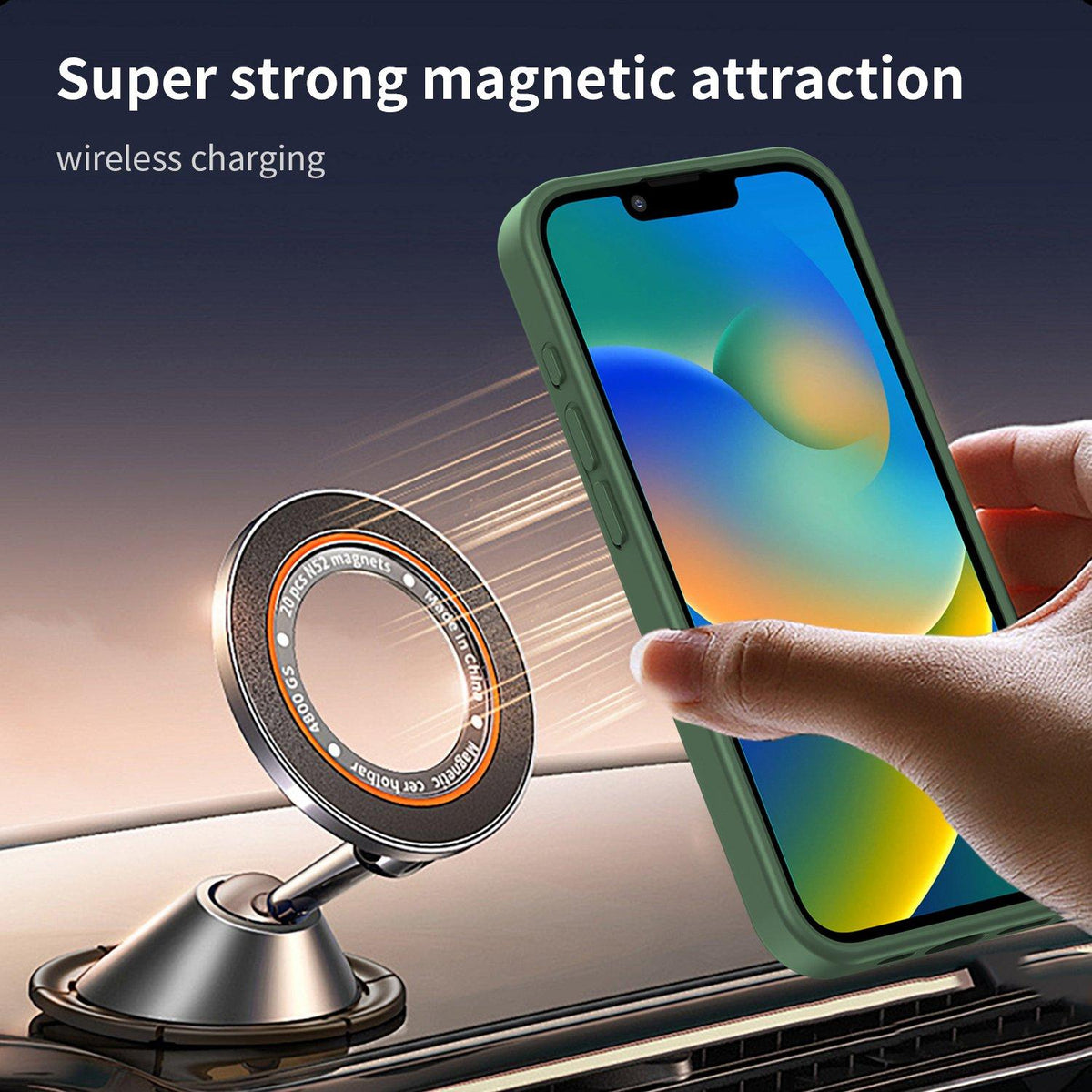 For iPhone 16e / 17e Fanying Series Precision Camera Hole PC Hybrid TPU Translucent Frosted Magnetic Phone Case - Olive Green - EDA009893316D