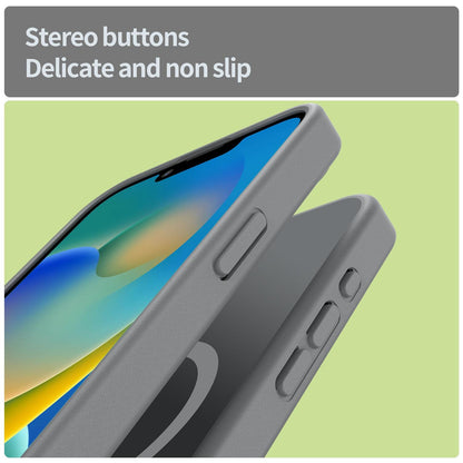 For iPhone 16e / 17e Fanying Series Precision Camera Hole PC Hybrid TPU Translucent Frosted Magnetic Phone Case - Silver Grey - EDA009893316F