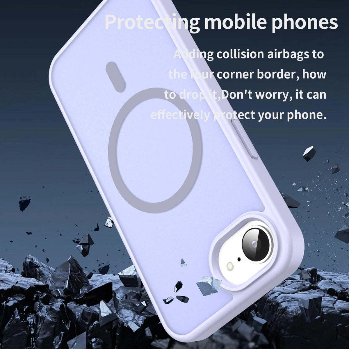 For iPhone 16e / 17e Fanying Series Precision Camera Hole PC Hybrid TPU Translucent Frosted Magnetic Phone Case - Lavender - EDA009893316H