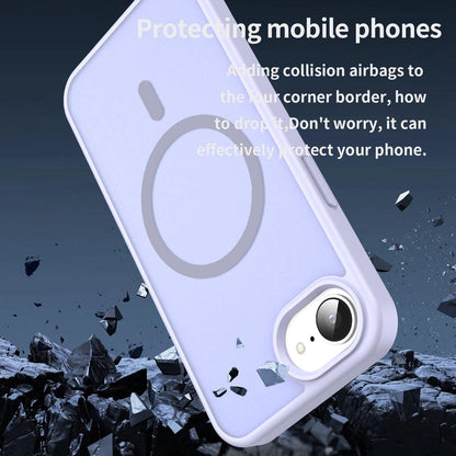 For iPhone 16e / 17e Fanying Series Precision Camera Hole PC Hybrid TPU Translucent Frosted Magnetic Phone Case - Lavender - EDA009893316H