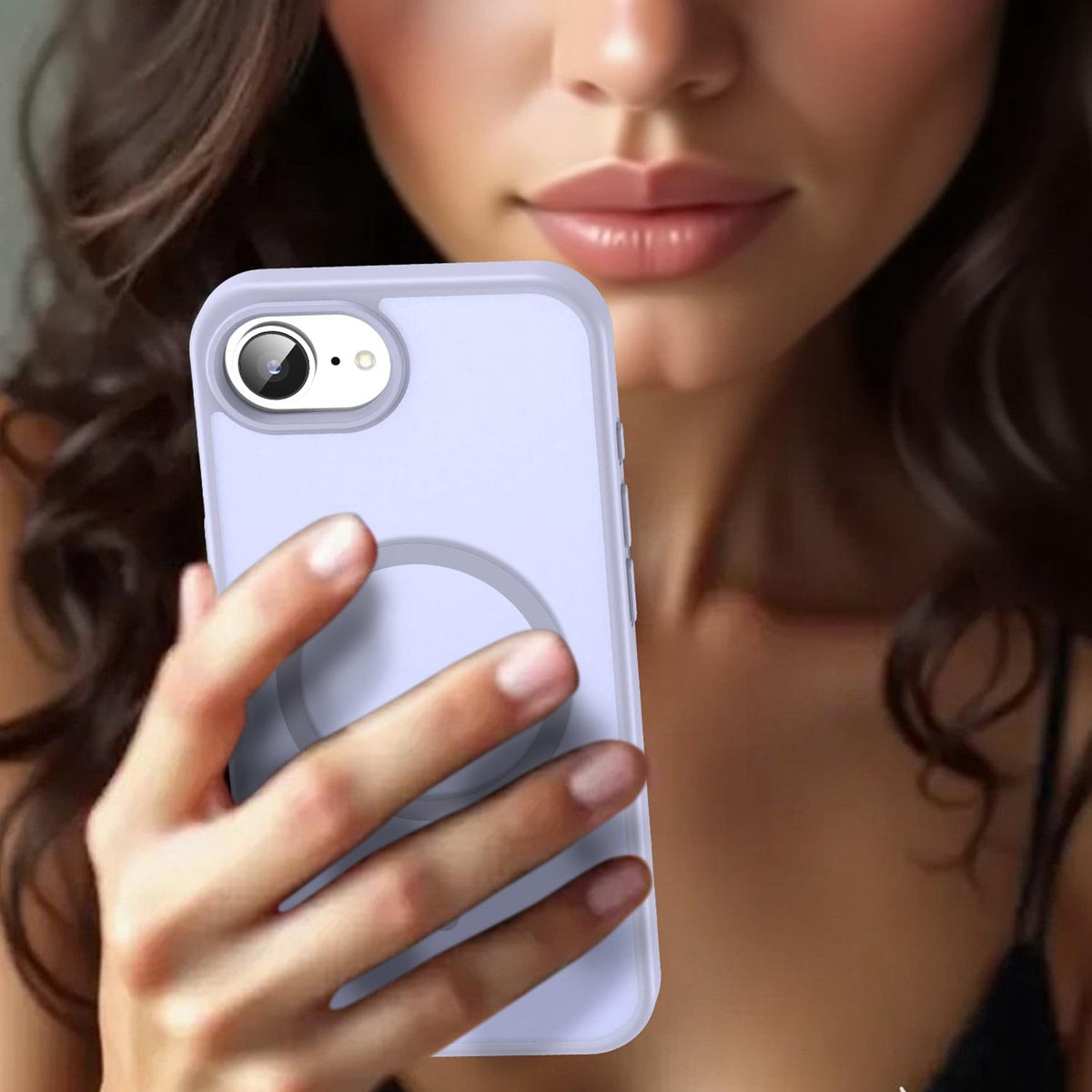 For iPhone 16e / 17e Fanying Series Precision Camera Hole PC Hybrid TPU Translucent Frosted Magnetic Phone Case - Lavender - EDA009893316H