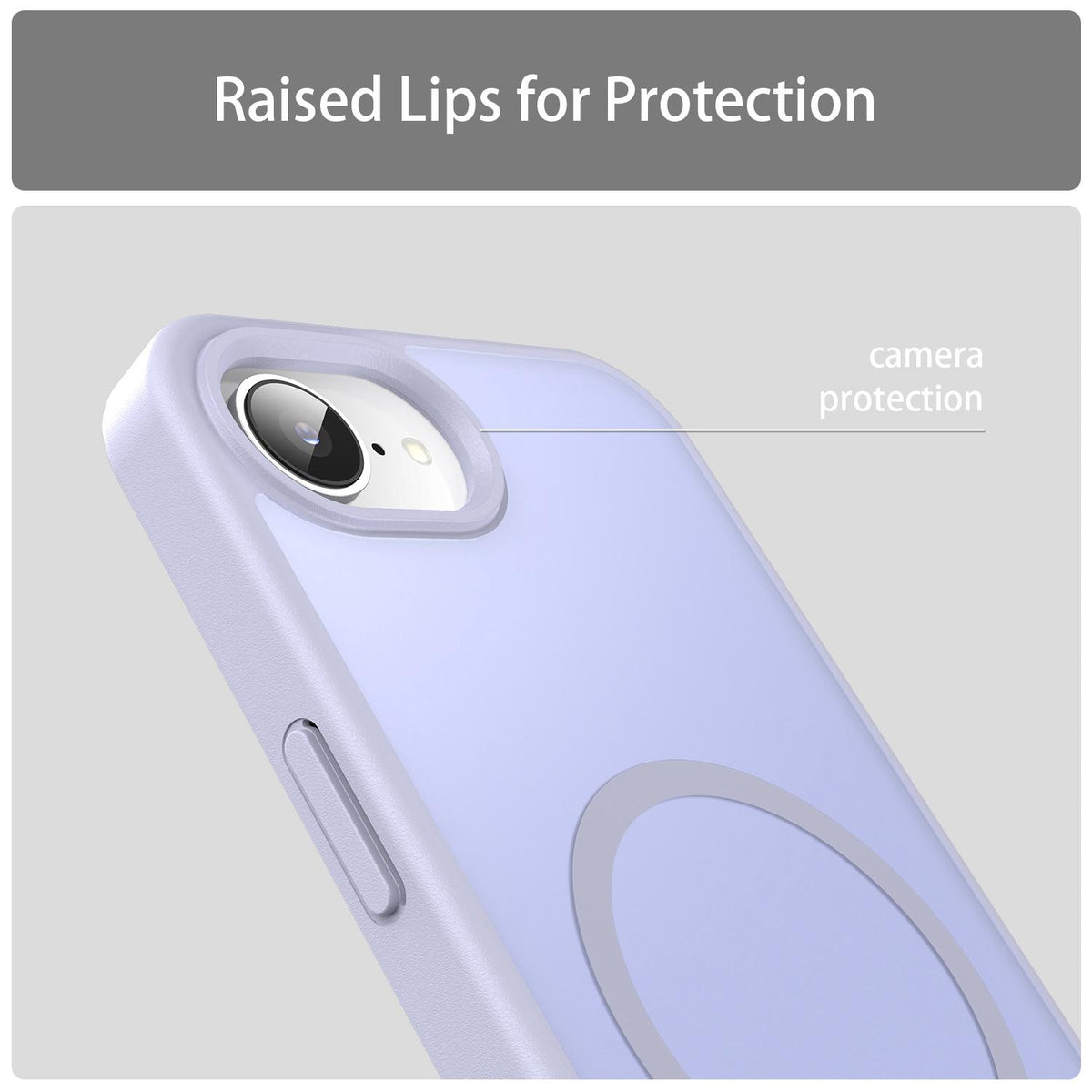 For iPhone 16e / 17e Fanying Series Precision Camera Hole PC Hybrid TPU Translucent Frosted Magnetic Phone Case - Lavender - EDA009893316H