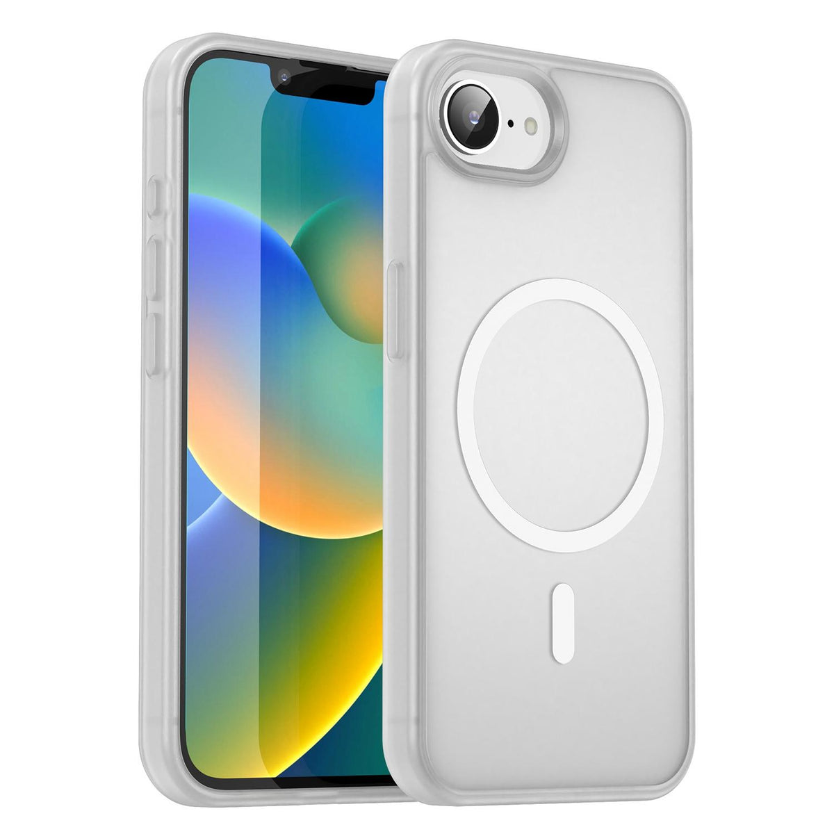 For iPhone 16e / 17e Fanying Series Precision Camera Hole PC Hybrid TPU Translucent Frosted Magnetic Phone Case - Matte White - EDA009893316J