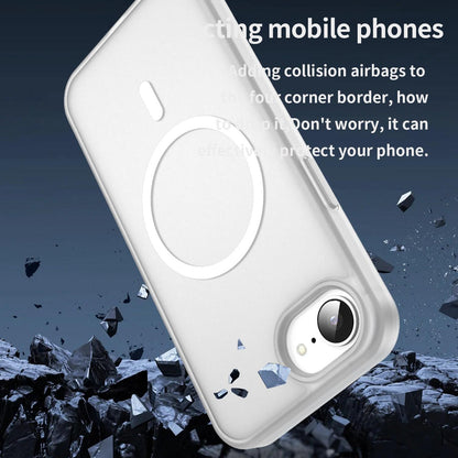 For iPhone 16e / 17e Fanying Series Precision Camera Hole PC Hybrid TPU Translucent Frosted Magnetic Phone Case - Matte White - EDA009893316J