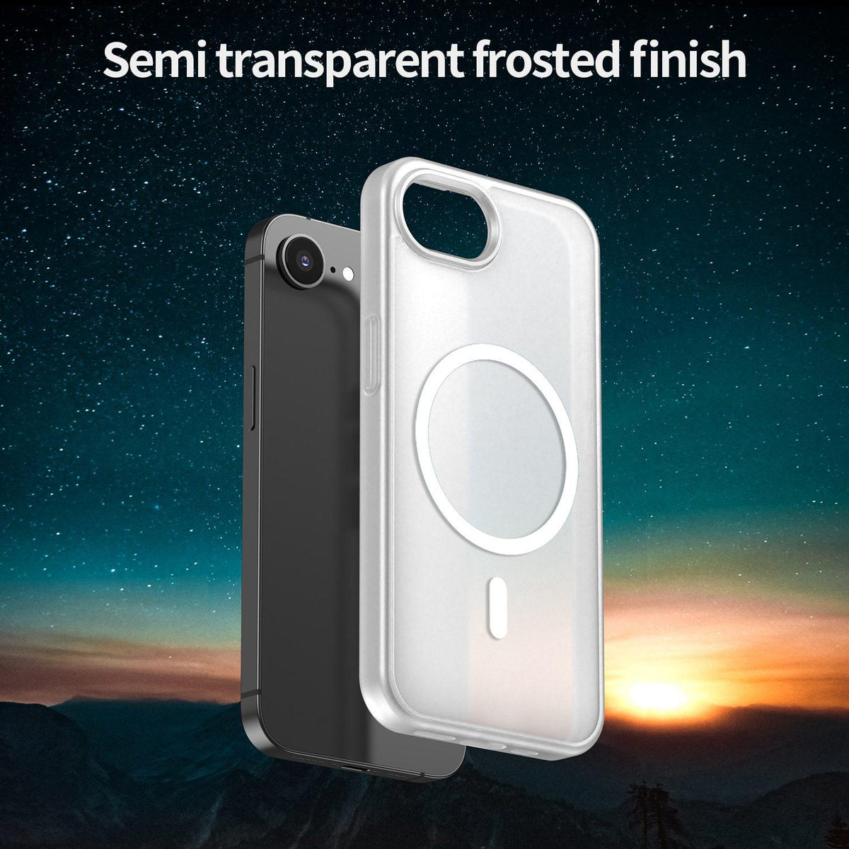 For iPhone 16e / 17e Fanying Series Precision Camera Hole PC Hybrid TPU Translucent Frosted Magnetic Phone Case - Matte White - EDA009893316J