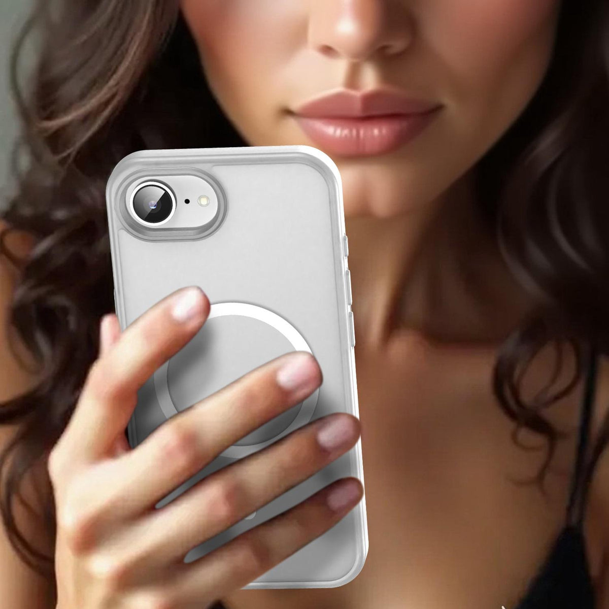 For iPhone 16e / 17e Fanying Series Precision Camera Hole PC Hybrid TPU Translucent Frosted Magnetic Phone Case - Matte White - EDA009893316J