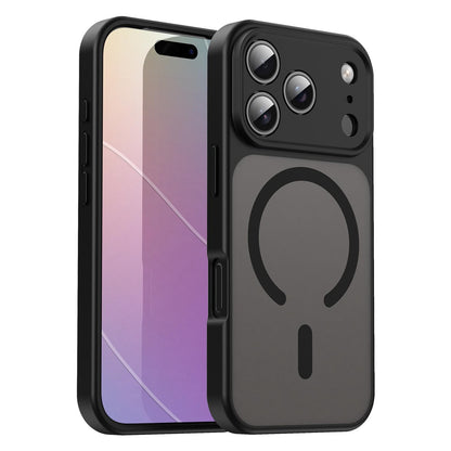 For iPhone 17 Pro Fanying Series Precision Camera Hole PC Hybrid TPU Translucent Frosted Magnetic Phone Case - Translucent Black - EDA009893319A