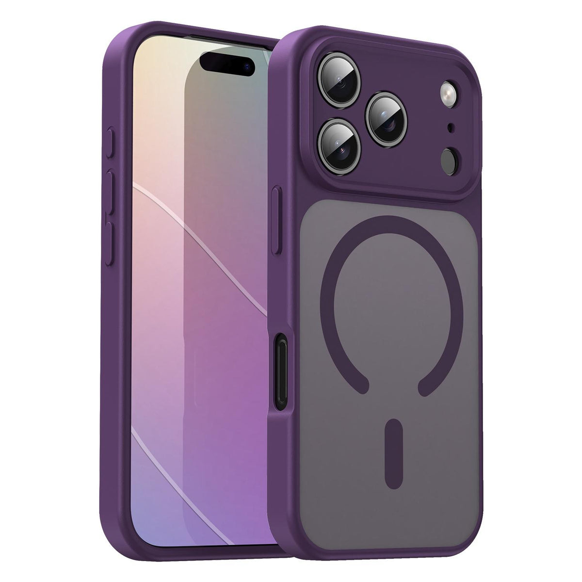 For iPhone 17 Pro Fanying Series Precision Camera Hole PC Hybrid TPU Translucent Frosted Magnetic Phone Case - Crystal Purple - EDA009893319B