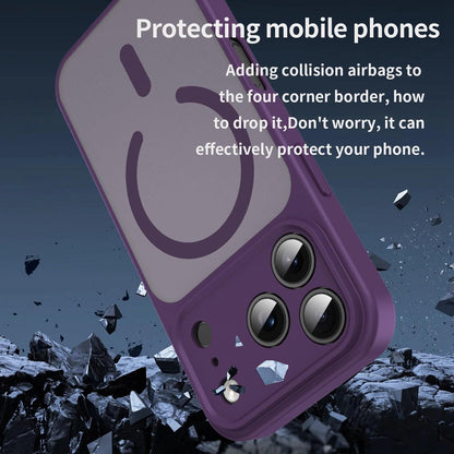 For iPhone 17 Pro Fanying Series Precision Camera Hole PC Hybrid TPU Translucent Frosted Magnetic Phone Case - Crystal Purple - EDA009893319B