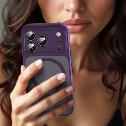 For iPhone 17 Pro Fanying Series Precision Camera Hole PC Hybrid TPU Translucent Frosted Magnetic Phone Case - Crystal Purple - EDA009893319B