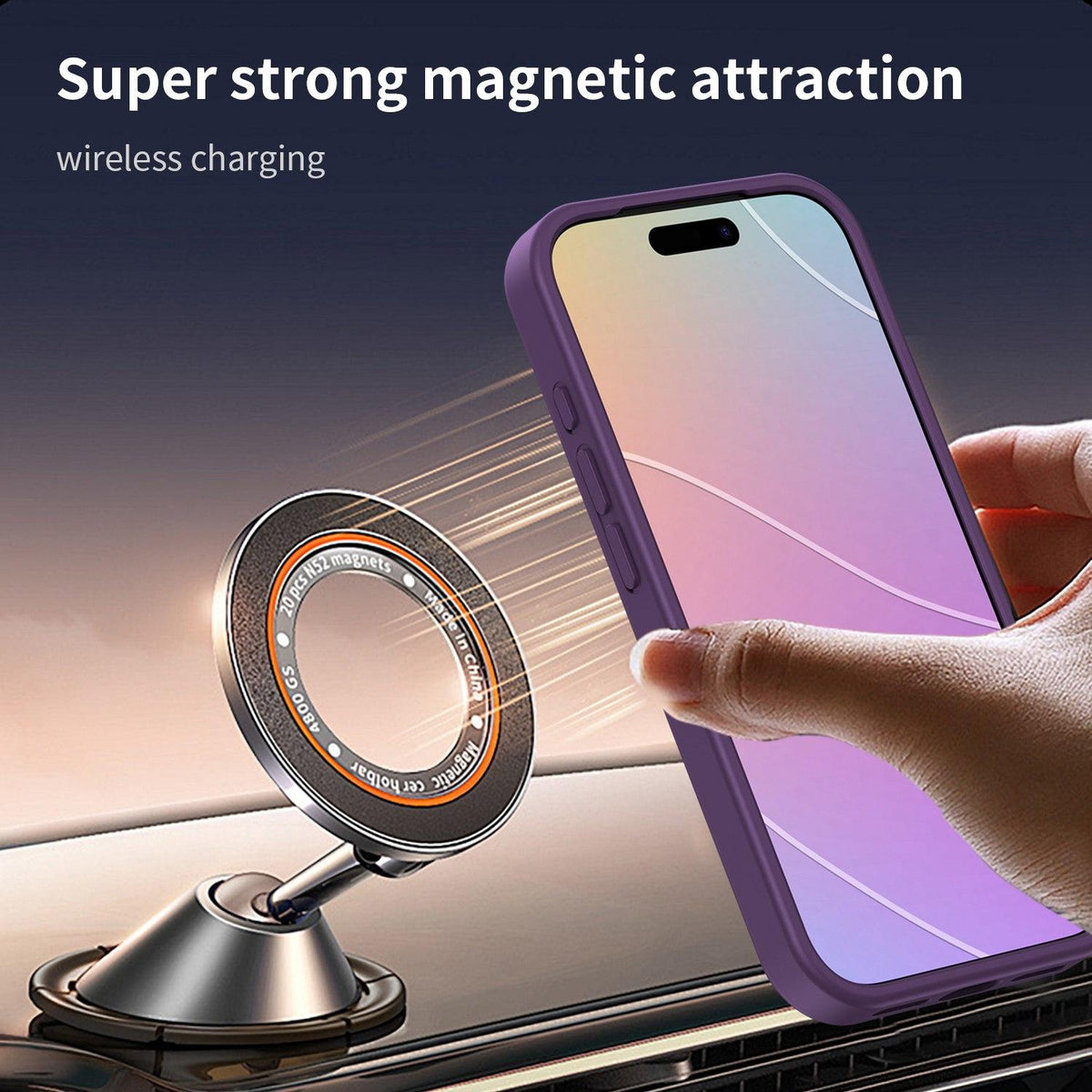 For iPhone 17 Pro Fanying Series Precision Camera Hole PC Hybrid TPU Translucent Frosted Magnetic Phone Case - Crystal Purple - EDA009893319B