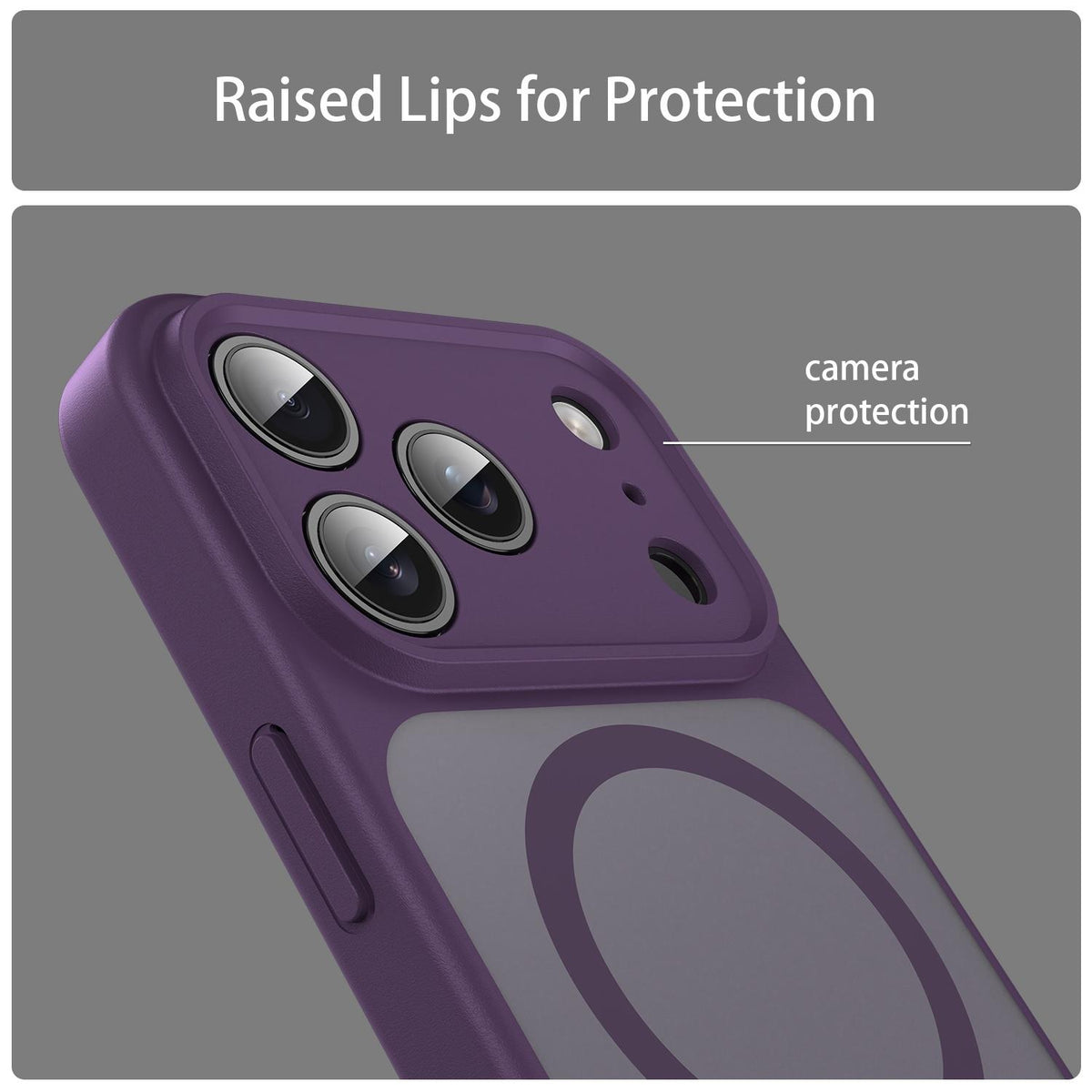 For iPhone 17 Pro Fanying Series Precision Camera Hole PC Hybrid TPU Translucent Frosted Magnetic Phone Case - Crystal Purple - EDA009893319B