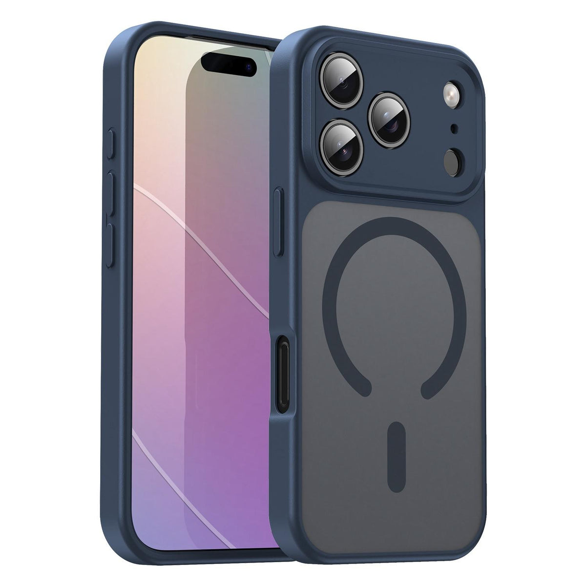 For iPhone 17 Pro Fanying Series Precision Camera Hole PC Hybrid TPU Translucent Frosted Magnetic Phone Case - Cyan Blue - EDA009893319C