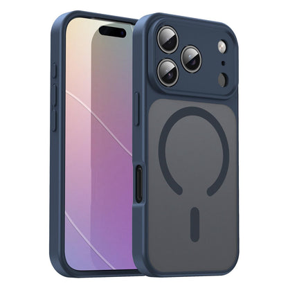 For iPhone 17 Pro Fanying Series Precision Camera Hole PC Hybrid TPU Translucent Frosted Magnetic Phone Case - Cyan Blue - EDA009893319C
