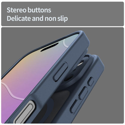 For iPhone 17 Pro Fanying Series Precision Camera Hole PC Hybrid TPU Translucent Frosted Magnetic Phone Case - Cyan Blue - EDA009893319C