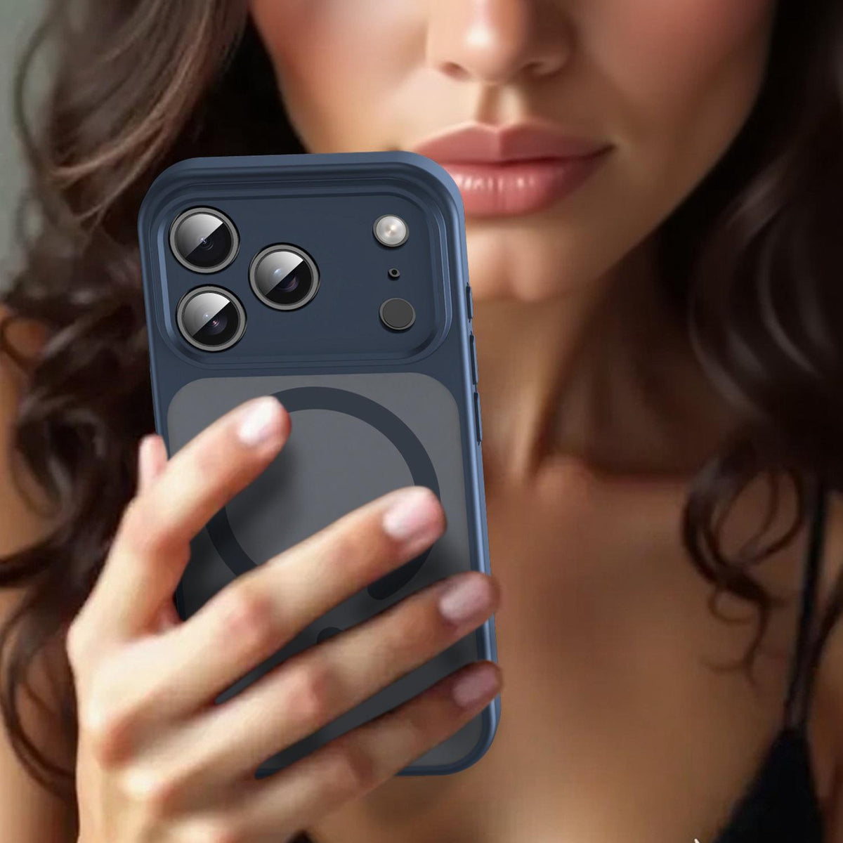 For iPhone 17 Pro Fanying Series Precision Camera Hole PC Hybrid TPU Translucent Frosted Magnetic Phone Case - Cyan Blue - EDA009893319C