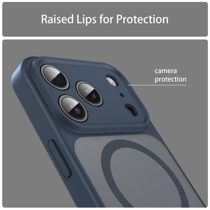 For iPhone 17 Pro Fanying Series Precision Camera Hole PC Hybrid TPU Translucent Frosted Magnetic Phone Case - Cyan Blue - EDA009893319C