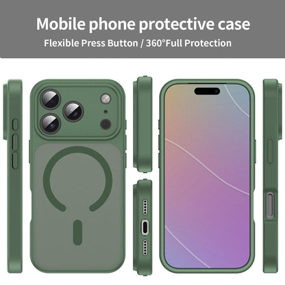 For iPhone 17 Pro Fanying Series Precision Camera Hole PC Hybrid TPU Translucent Frosted Magnetic Phone Case - Olive Green - EDA009893319D