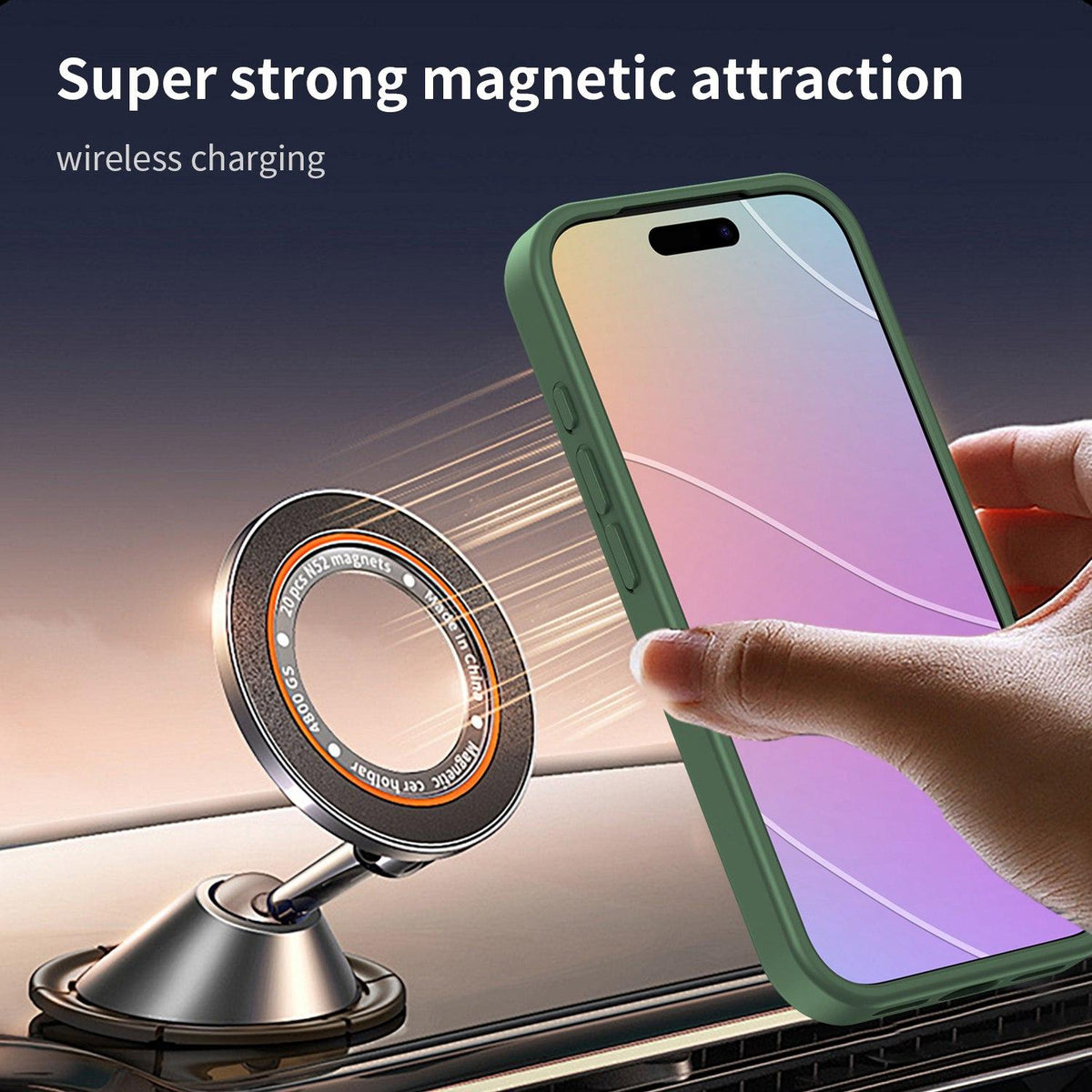 For iPhone 17 Pro Fanying Series Precision Camera Hole PC Hybrid TPU Translucent Frosted Magnetic Phone Case - Olive Green - EDA009893319D
