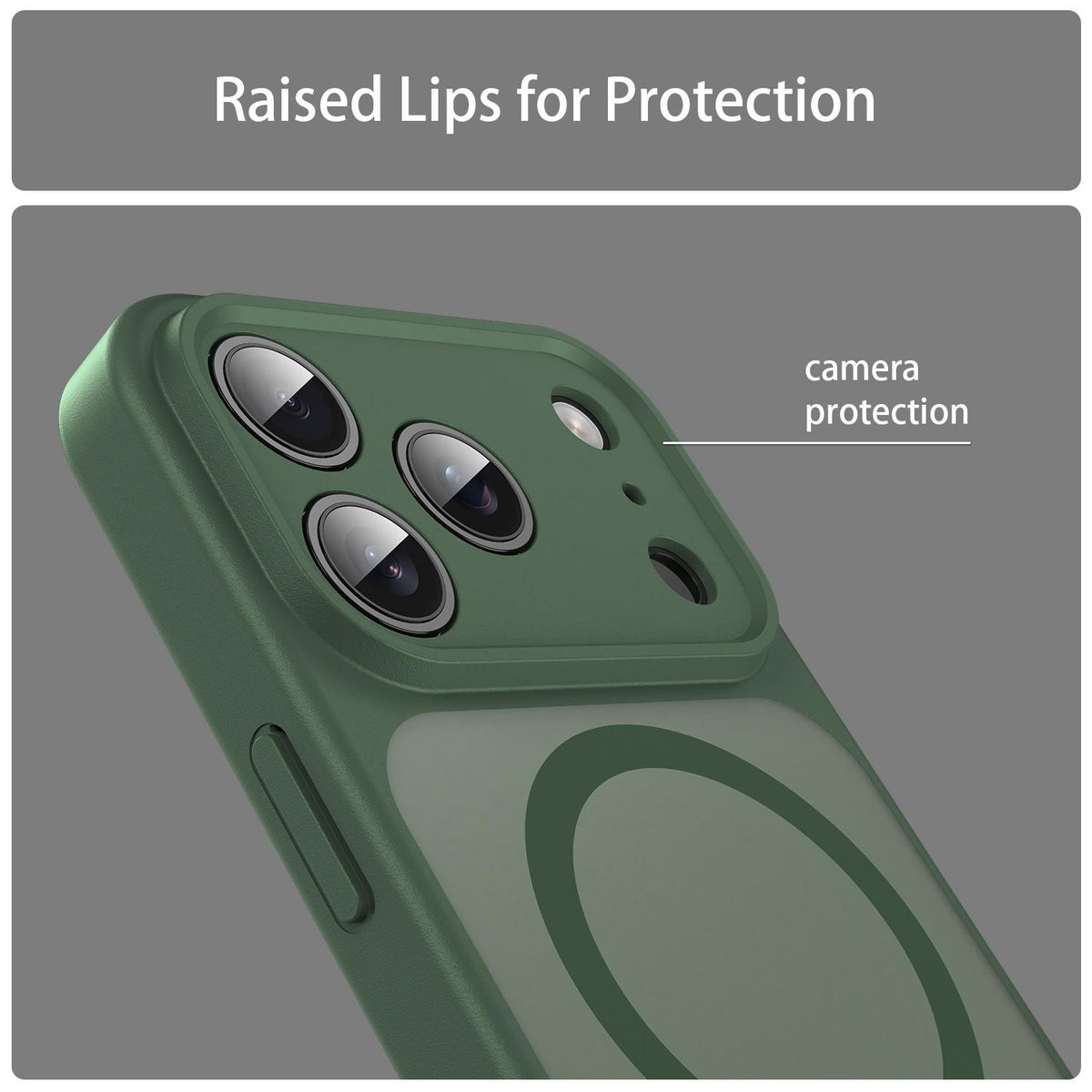 For iPhone 17 Pro Fanying Series Precision Camera Hole PC Hybrid TPU Translucent Frosted Magnetic Phone Case - Olive Green - EDA009893319D