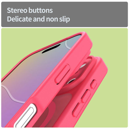 For iPhone 17 Pro Fanying Series Precision Camera Hole PC Hybrid TPU Translucent Frosted Magnetic Phone Case - Rose Red - EDA009893319E