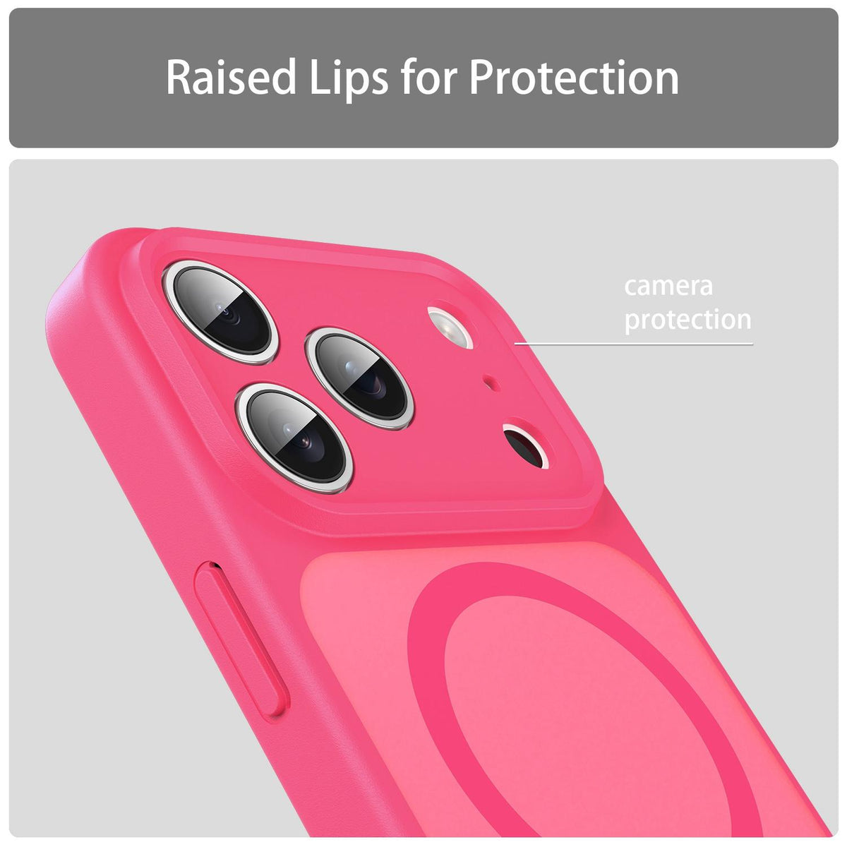 For iPhone 17 Pro Fanying Series Precision Camera Hole PC Hybrid TPU Translucent Frosted Magnetic Phone Case - Rose Red - EDA009893319E