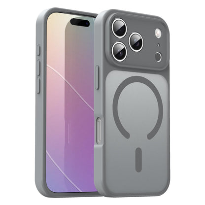 For iPhone 17 Pro Fanying Series Precision Camera Hole PC Hybrid TPU Translucent Frosted Magnetic Phone Case - Silver Grey - EDA009893319F