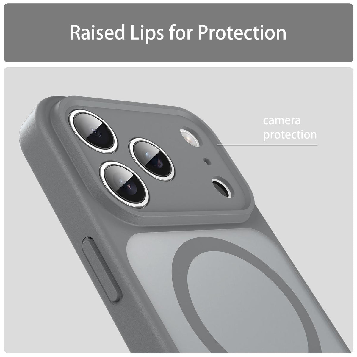 For iPhone 17 Pro Fanying Series Precision Camera Hole PC Hybrid TPU Translucent Frosted Magnetic Phone Case - Silver Grey - EDA009893319F