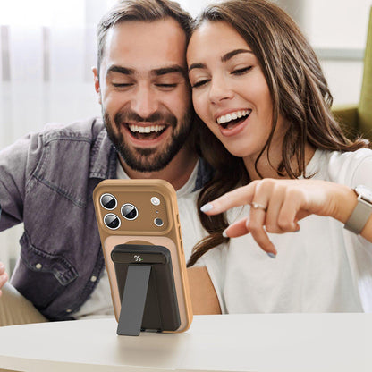 For iPhone 17 Pro Fanying Series Precision Camera Hole PC Hybrid TPU Translucent Frosted Magnetic Phone Case - Desert Gold - EDA009893319G