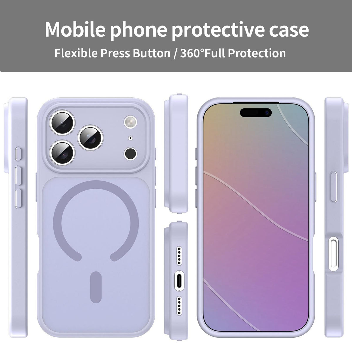 For iPhone 17 Pro Fanying Series Precision Camera Hole PC Hybrid TPU Translucent Frosted Magnetic Phone Case - Lavender - EDA009893319H