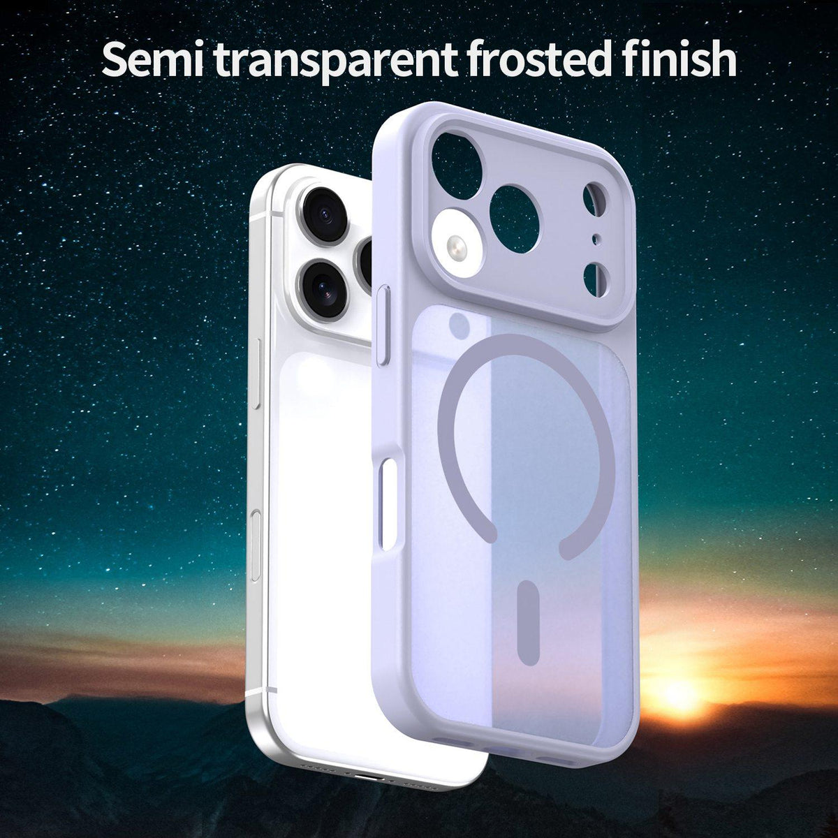 For iPhone 17 Pro Fanying Series Precision Camera Hole PC Hybrid TPU Translucent Frosted Magnetic Phone Case - Lavender - EDA009893319H