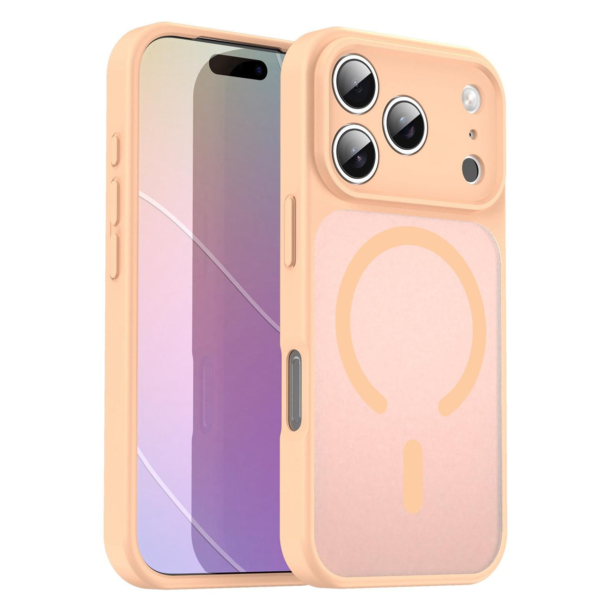 For iPhone 17 Pro Fanying Series Precision Camera Hole PC Hybrid TPU Translucent Frosted Magnetic Phone Case - Rouge Powder - EDA009893319I