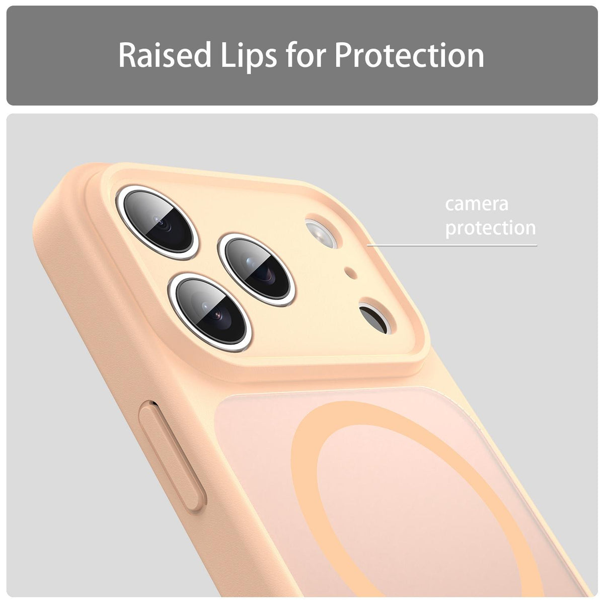 For iPhone 17 Pro Fanying Series Precision Camera Hole PC Hybrid TPU Translucent Frosted Magnetic Phone Case - Rouge Powder - EDA009893319I