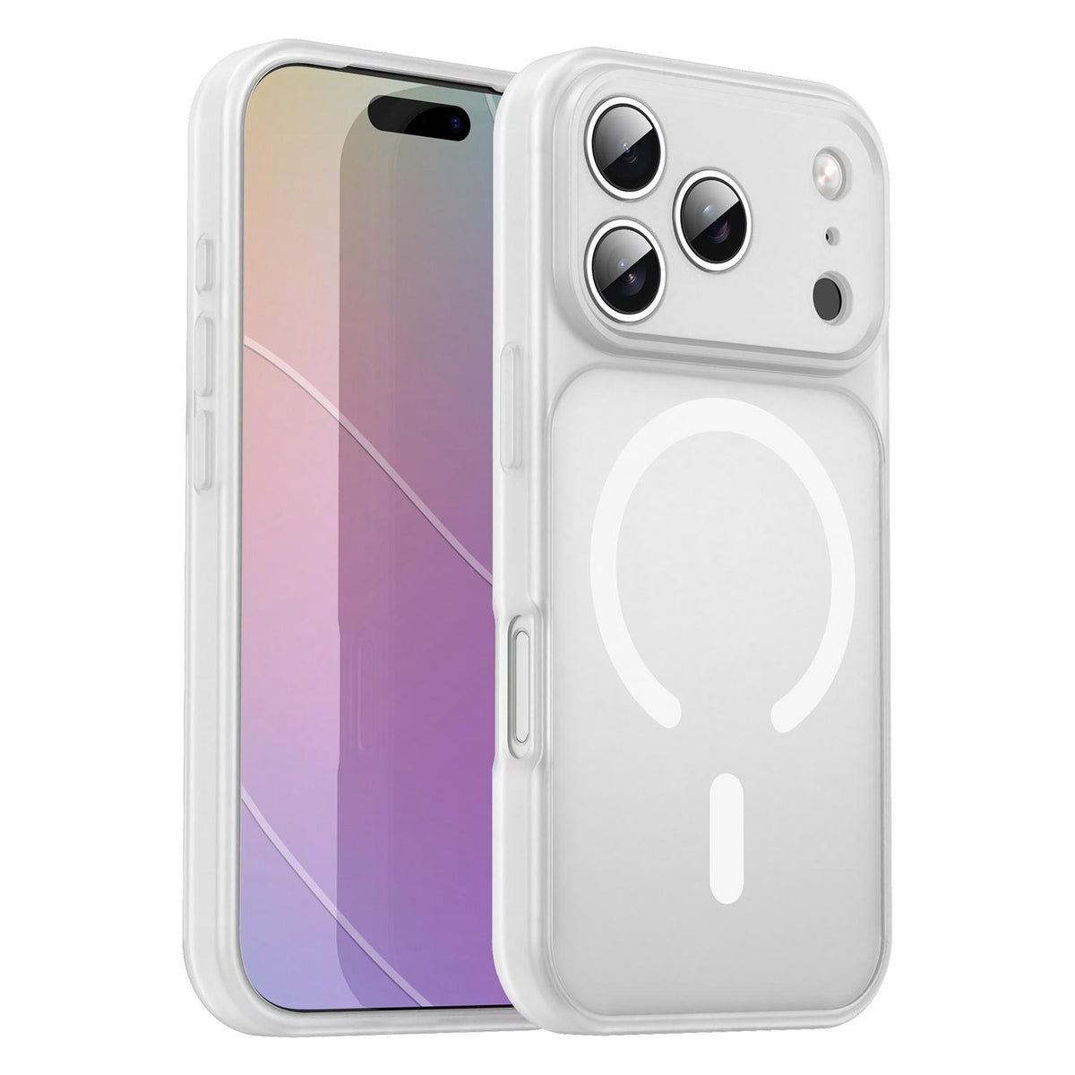 For iPhone 17 Pro Fanying Series Precision Camera Hole PC Hybrid TPU Translucent Frosted Magnetic Phone Case - Matte White - EDA009893319J